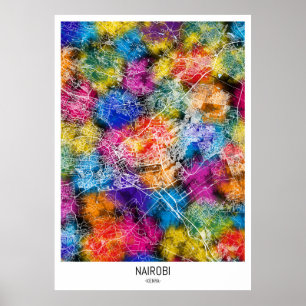 Nairobi Kenya City Map Poster