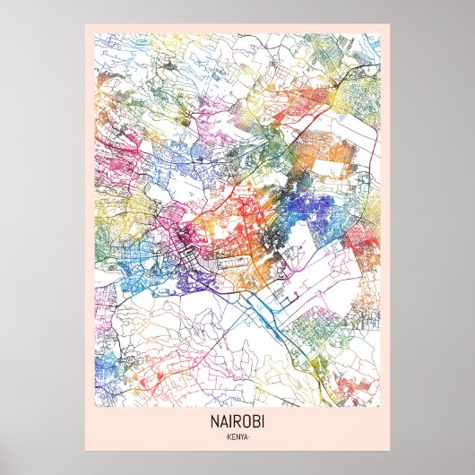 Nairobi Kenya City Map Poster (Vorne)
