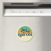 Nairobi Kenya City Skyline Retro City Art Magnet (In Situ (Geschirrspüler))
