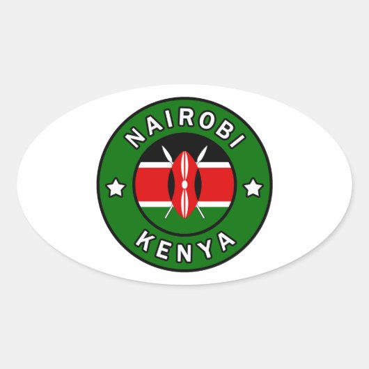 Nairobi Kenya Ovaler Aufkleber (Vorderseite)