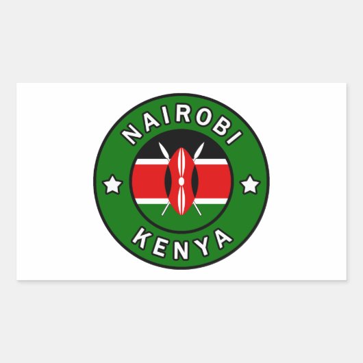 Nairobi Kenya Rechteckiger Aufkleber (Vorderseite)