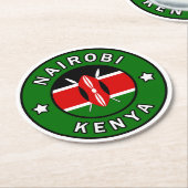 Nairobi Kenya Runder Pappuntersetzer (Angewinkelt)
