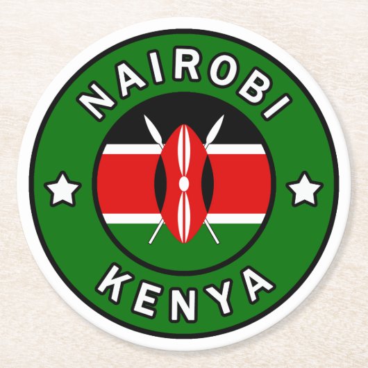 Nairobi Kenya Runder Pappuntersetzer (Vorderseite)