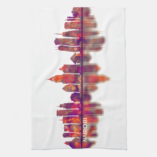 Nairobi Kenya Skyline Geschirrtuch (Vertikal)