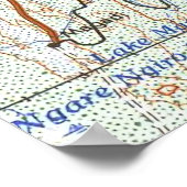 Nairobi Kenya Topografische Karte Poster (Ecke)