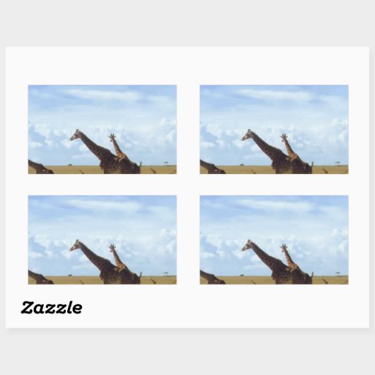 Nairobi-Nationalpark Giraffen Rechteckiger Aufkleber (Blatt)