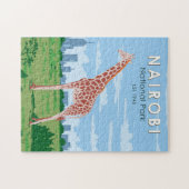 Nairobi Nationalpark Giraffi Wandern Vintag Puzzle (Horizontal)