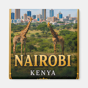 Nairobi-Silhouette und Wildlife-Abenteuer Magnet