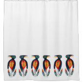 Naive Bird Border Duschvorhang (Vorderseite)