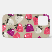 Naive Erdbeeren: Beige Hintergrund Nahtlos. Case-Mate iPhone Hülle (Rückseite (Horizontal))