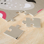 Naive Erdbeeren: Beige Hintergrund Nahtlos. Puzzle (Seite)