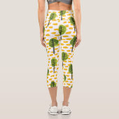 Naive Green Black Tree Muster Capri Leggings (Rückseite)