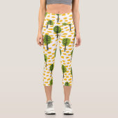 Naive Green Black Tree Muster Capri Leggings (Vorderseite)