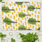 Naive Green Black Tree Muster Geschirrtuch (Gefaltet)