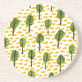 Naive Green Black Tree Muster Getränkeuntersetzer (Vorne)