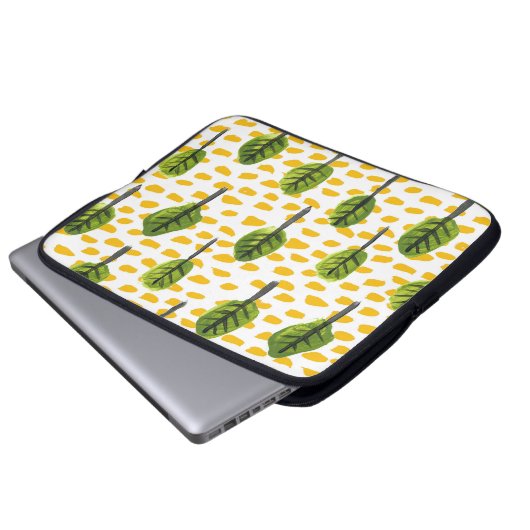 Naive Green Black Tree Muster Laptopschutzhülle (Vorne Knopf)