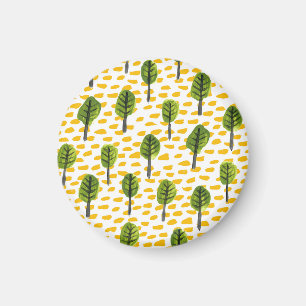 Naive Green Black Tree Muster Magnet