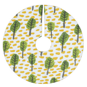 Naive Green Black Tree Muster Polyester Weihnachtsbaumdecke