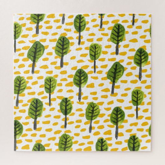 Naive Green Black Tree Muster Puzzle (Vertikal)