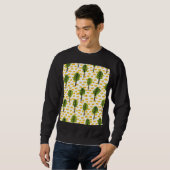 Naive Green Black Tree Muster Sweatshirt (Vorne ganz)