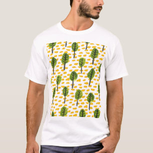 Naive Green Black Tree Muster T-Shirt