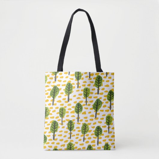 Naive Green Black Tree Muster Tasche (Vorderseite)