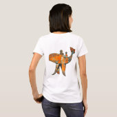 Naive Retro-Stil-Kunstwal T-Shirt (Schwarz voll)