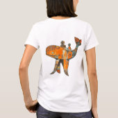 Naive Retro-Stil-Kunstwal T-Shirt (Rückseite)