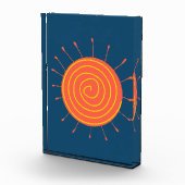 Naive Sun Dunkelblau Hintergrund Fotoblock (Rechts)