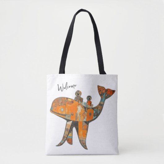 Naiver Retro-Stil Kunstwal Tasche (Vorderseite)