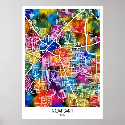 Najafgarh Delhi City Map Poster (Vorne)