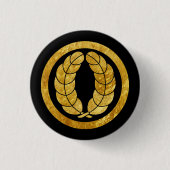 Nakagawa Mon Japanischer Samurai-Clan in Imitat Go Button (Vorderseite)