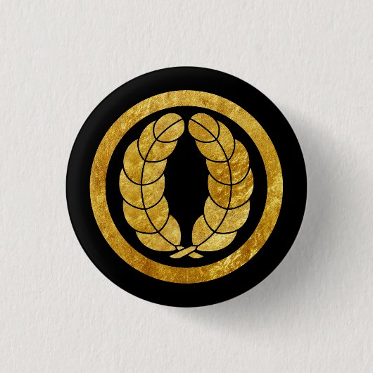 Nakagawa Mon Japanischer Samurai-Clan in Imitat Go Button (Vorderseite)