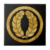 Nakagawa Mon Japanischer Samurai-Clan in Imitat Go Fliese (Vorderseite)