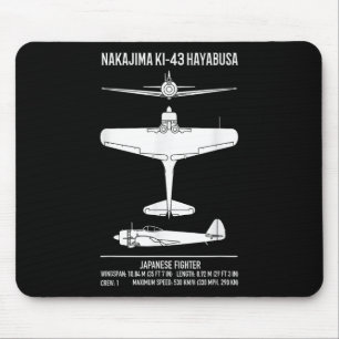 Nakajima Ki-43 Hayabusa Japanisches Kämpfer-Flugze Mousepad