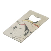 Nakamura Noshio II als Tonase, 1795 Geldkarten Flaschenöffner (Vorderseite Schrägansicht)