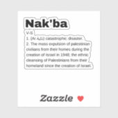 Nakba Bedeutung Design Nakba Definition Text Aufkleber (Blatt)