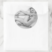 Naked Wade Runder Aufkleber (Tasche)