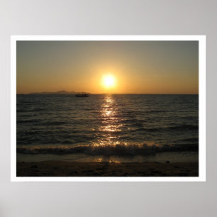 Naklua Beach Sonnenuntergang .. Pattaya, Chonburi, Poster