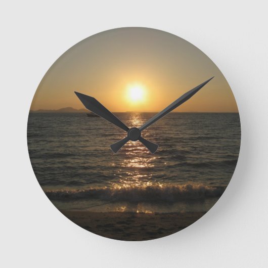 Naklua Beach Sunset .. Pattaya, Chonburi, Thailand Runde Wanduhr (Vorderseite)