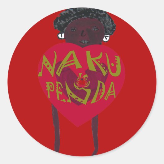 Nakupenda Sana Art Print Swahili Design Runder Aufkleber (Vorderseite)