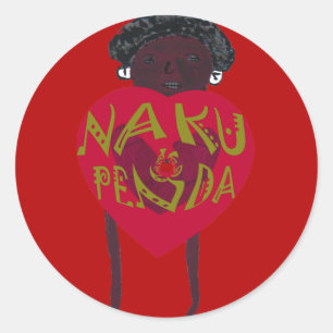 Nakupenda Sana Art Print Swahili Design Runder Aufkleber