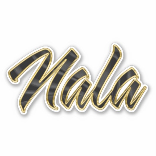 Nala black gold Lettering Aufkleber Sticker (Vorderseite)