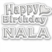 Nala Happy Birthday silver Aufkleber Sticker (Vorderseite)
