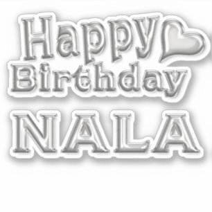 Nala Happy Birthday silver Aufkleber Sticker