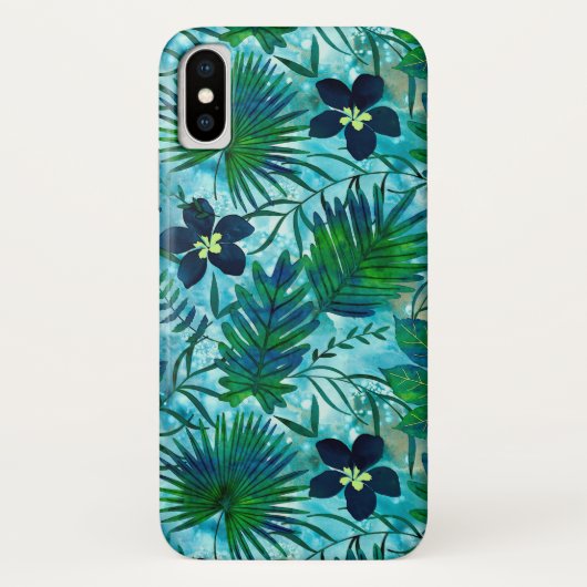 Nalani Hawaiian Tropical Garden Aquamarin Case-Mate iPhone Hülle (Rückseite)