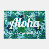 Nalani Hawaiian Tropical Garden Aquamarin Fußmatte (Vorderseite)