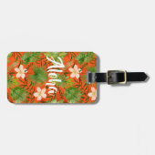 Nalani Hawaiian Tropical Garden Coral Gepäckanhänger (Vorderseite horizontal)