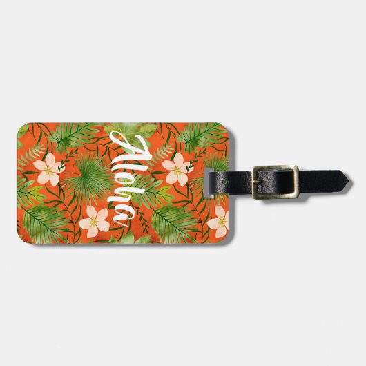 Nalani Hawaiian Tropical Garden Coral Gepäckanhänger (Vorderseite horizontal)