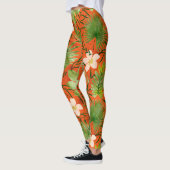 Nalani Hawaiian Tropical Garden Coral Leggings (Links)